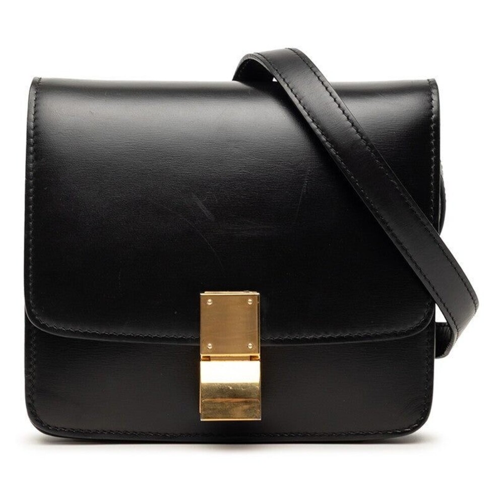Celine Leather Classic Box Small Shoulder Bag Black